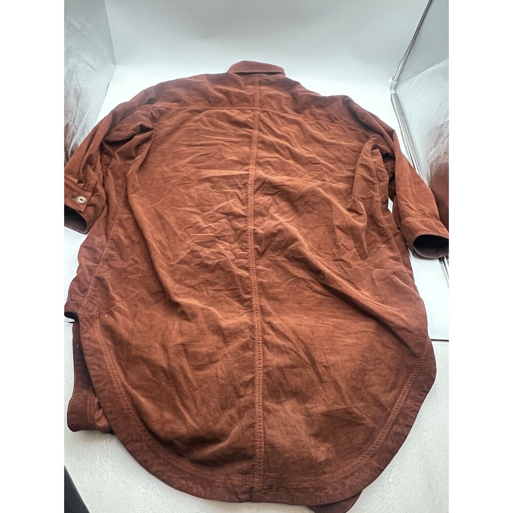 Anthropology Pilcro Burnt Orange Corduroy Duster Small Oversized Boho Lagenlook - Picture 12 of 13